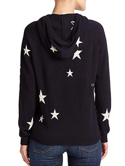 Shop Chinti & Parker Star Cashmere Hooded Sweater In Navy-cream