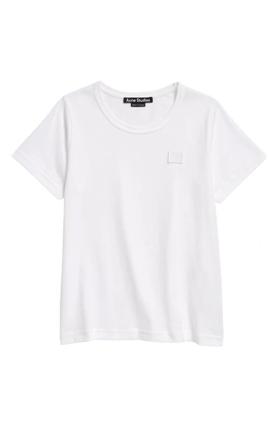 Shop Acne Studios Kids' Mini Nash Face Patch T-shirt In Optic White