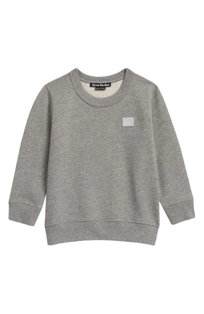Shop Acne Studios Kids' Mini Fairview Face Patch Sweatshirt In Light Grey Melange
