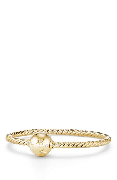 Shop David Yurman Solari Station Bracelet With Diamonds In Yellow Gold