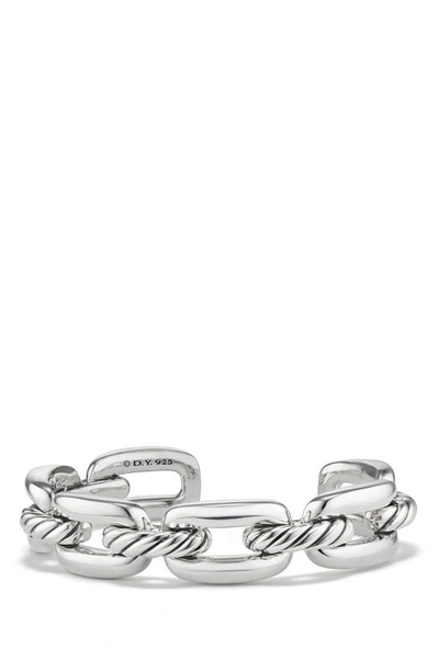 Shop David Yurman Wellesley Chain Link Cuff Bracelet In Silver