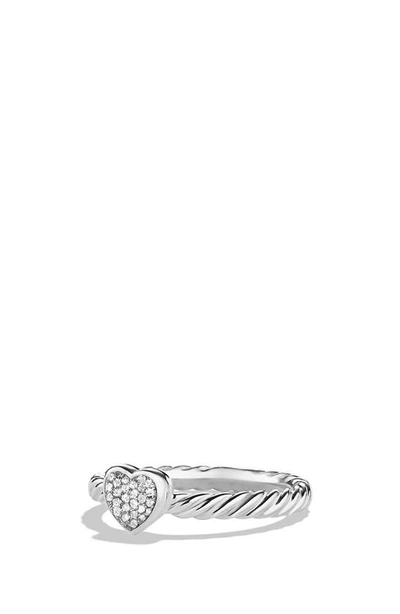 Shop David Yurman Cable Collectibles Heart Ring With Diamonds