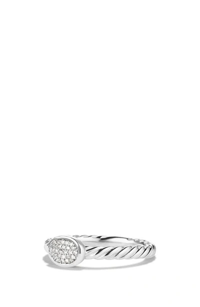 Shop David Yurman Cable Collectibles Oval Ring With Diamonds