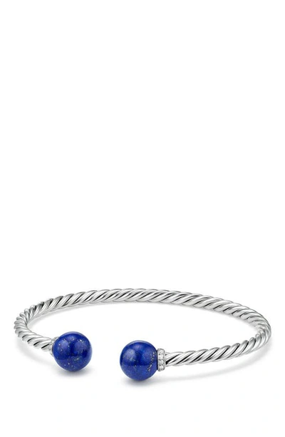Shop David Yurman Solari Bead Bracelet With Diamonds In Silver/ Diamond/ Lapis