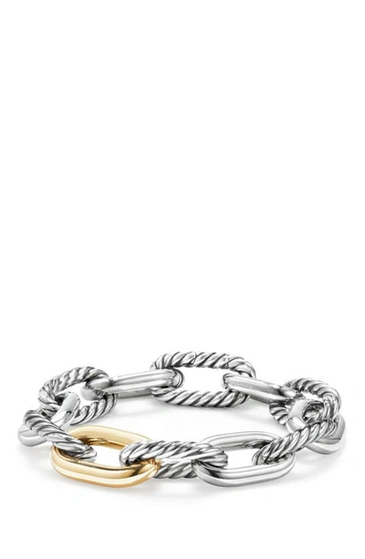 Shop David Yurman Dy Madison Chain Large Bracelet In Gold/ Silver