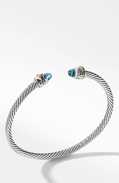 Shop David Yurman Renaissance Bracelet With 18k Gold In Blue Topaz
