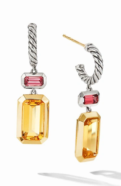 Shop David Yurman Novella Drop Earrings With 18k Yellow Gold In Citrine
