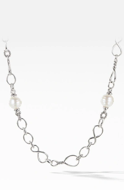 Shop David Yurman Continuance® Pearl Medium Chain Necklace In Silver/ Pearl