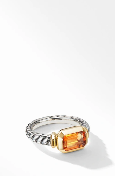 Shop David Yurman Novella Ring With 18k Yellow Gold In Madeira Citrine