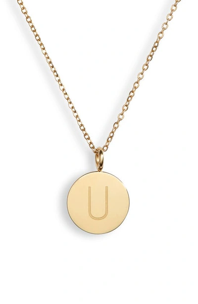 Shop Knotty Initial Charmy Necklace In Gold - U