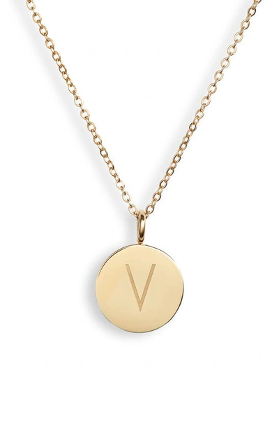 Shop Knotty Initial Charmy Necklace In Gold - V