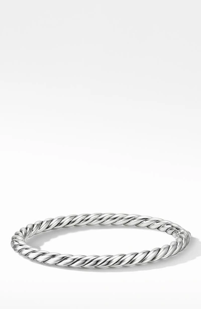 Shop David Yurman Stax Cable Bracelet In Silver