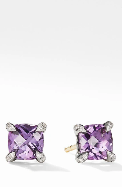 Shop David Yurman Chatelaine® Stud Earrings With Amethyst & Diamonds