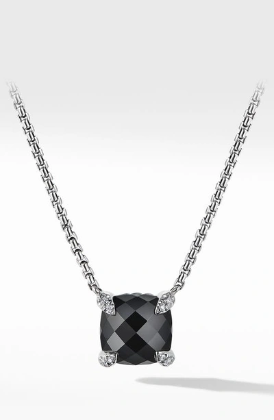 Shop David Yurman Chatelaine® Pendant Necklace With Diamonds In Black Onyx