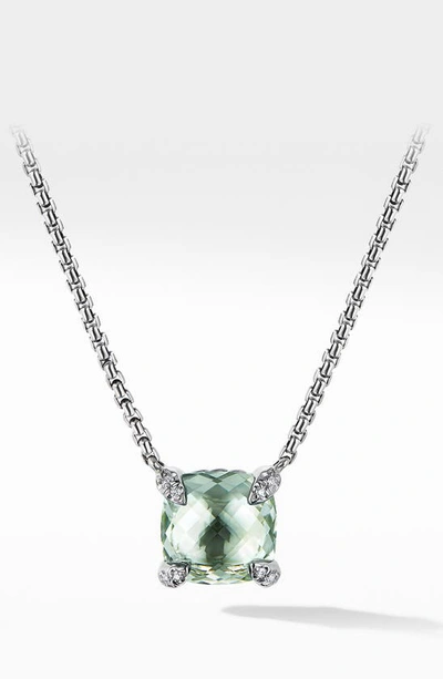 Shop David Yurman Chatelaine® Pendant Necklace With Diamonds In Prasiolite