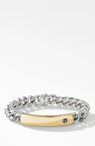 Shop David Yurman Belmont Id Bar Bracelet In Two Tone