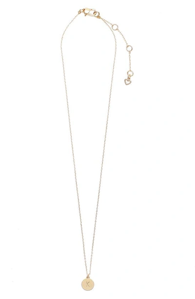 Shop Kate Spade Mini Initial Pendant Necklace In Gold - K