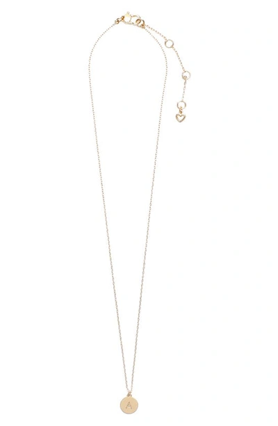 Kate Spade Mini Initial Pendant Necklace In Gold - A