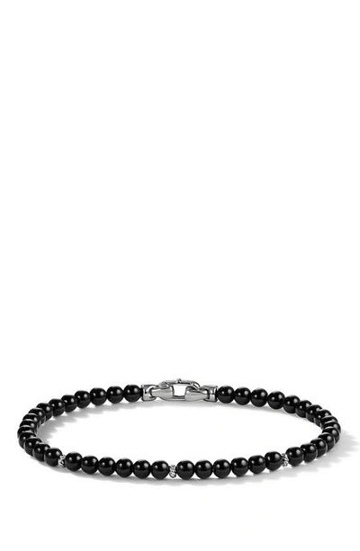 Shop David Yurman Spiritual Beads Bracelet In Black Onyx/ Silver