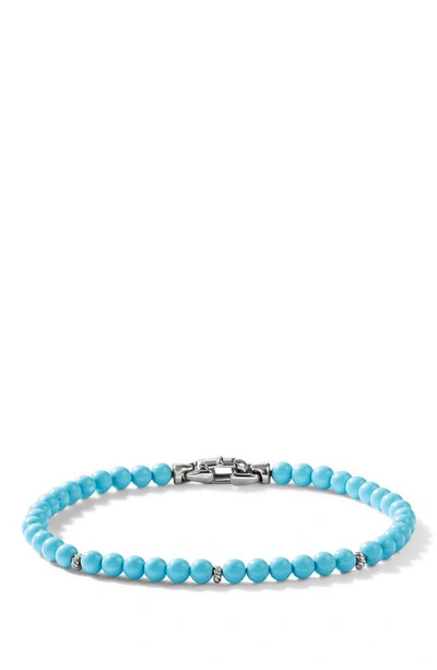 Shop David Yurman Spiritual Beads Bracelet In Turquoise/ Silver