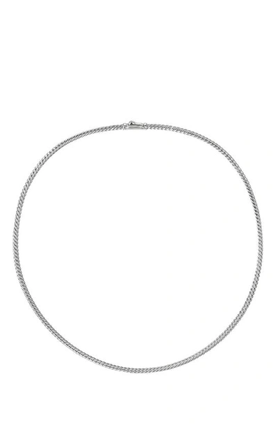 Shop David Yurman Sculpted Cable Necklace In Silver