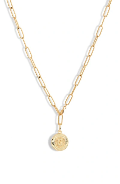 Shop Bracha Initial Medallion Y-necklace In Gold - G
