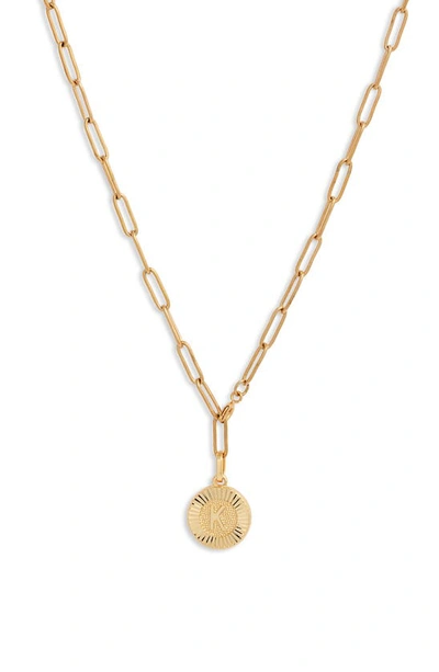 Shop Bracha Initial Medallion Y-necklace In Gold - K