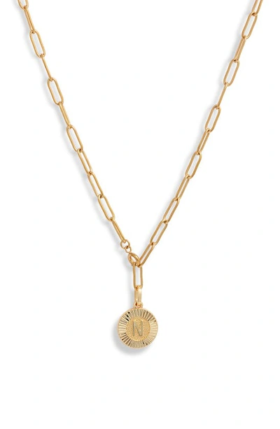 Shop Bracha Initial Medallion Y-necklace In Gold - N