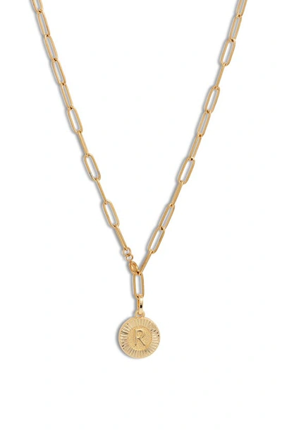 Shop Bracha Initial Medallion Y-necklace In Gold - R