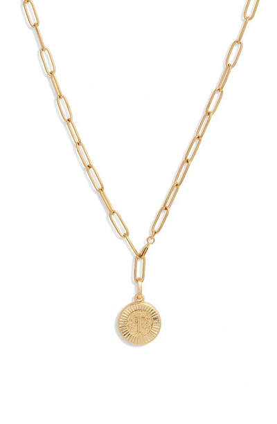 Shop Bracha Initial Medallion Y-necklace In Gold - T