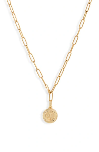 Shop Bracha Initial Medallion Y-necklace In Gold - J