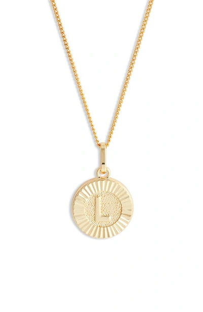 Shop Bracha Initial Medallion Pendant Necklace In Gold - L
