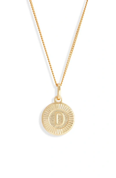 Shop Bracha Initial Medallion Pendant Necklace In Gold - D