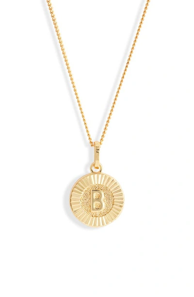 Shop Bracha Initial Medallion Pendant Necklace In Gold - B