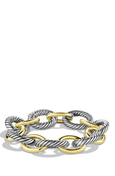Shop David Yurman Oval Extra Large Link Bracelet With Gold In Two Tone