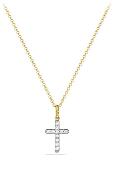 Shop David Yurman Cable Collectibles Cross With Diamonds