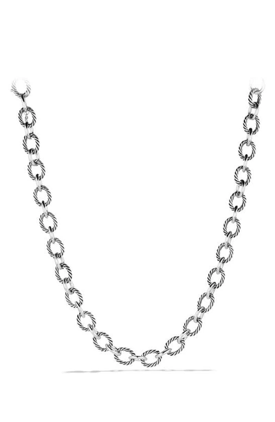 Shop David Yurman Oval Large Link Necklace In Silver