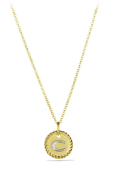 Shop David Yurman Cable Collectibles Initial Pendant With Diamonds