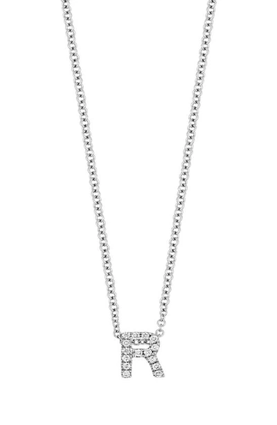 Shop Bony Levy 18k Gold Pavé Diamond Initial Pendant Necklace In White Gold - R