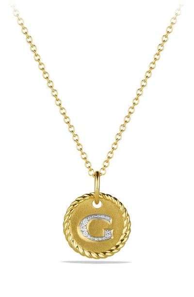 Shop David Yurman Cable Collectibles Initial Pendant With Diamonds In G