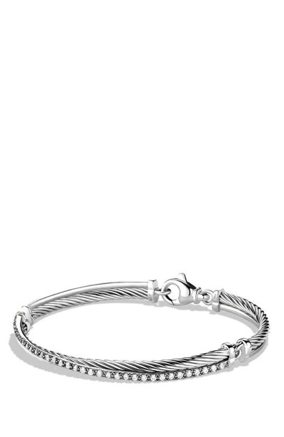 Shop David Yurman 'crossover' Bracelet With Diamonds