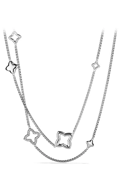 Shop David Yurman Quatrefoil Chain Necklace In Silver