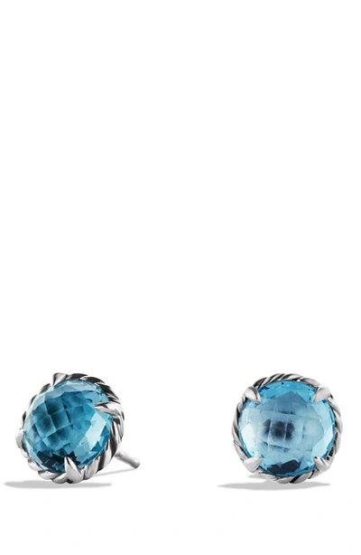 Shop David Yurman Châtelaine Earrings In Blue Topaz