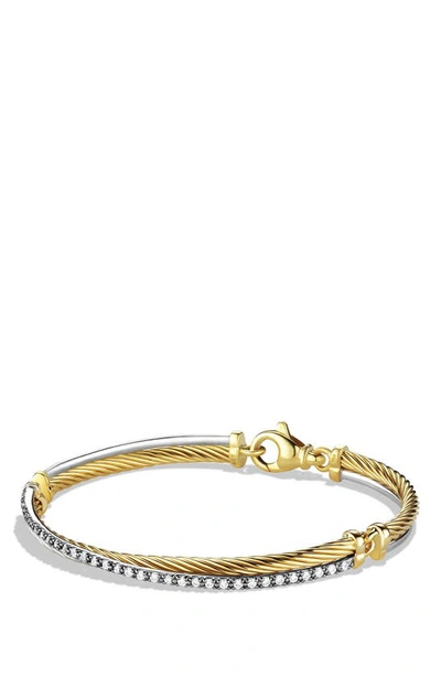 Shop David Yurman 'crossover' Bracelet With Diamonds