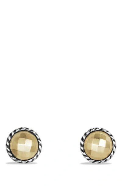 Shop David Yurman Châtelaine Earrings With Gold In Gold Dome