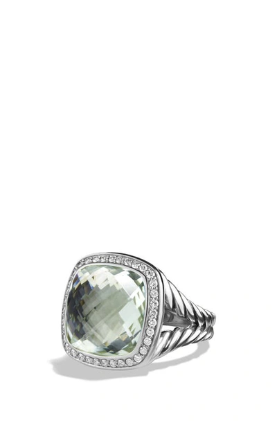 Shop David Yurman Albion Ring With Semiprecious Stone And Diamonds In Prasiolite