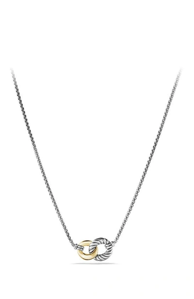 Shop David Yurman Belmont Curb Link Necklace With 18k Gold In Two Tone