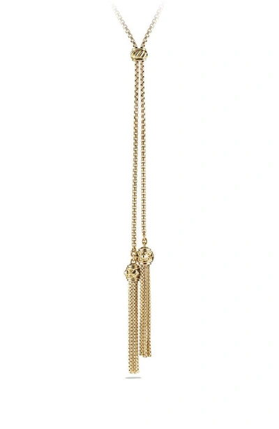 Shop David Yurman Renaissance Tassel Necklace With 18k Gold In Yellow Gold