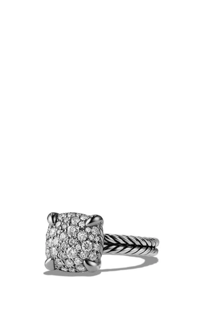 Shop David Yurman Châtelaine Ring With Diamonds In Silver