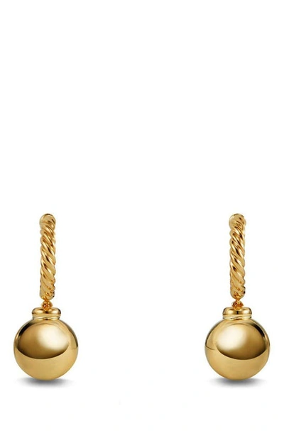 Shop David Yurman Solari Hoop Earrings In Gold Dome